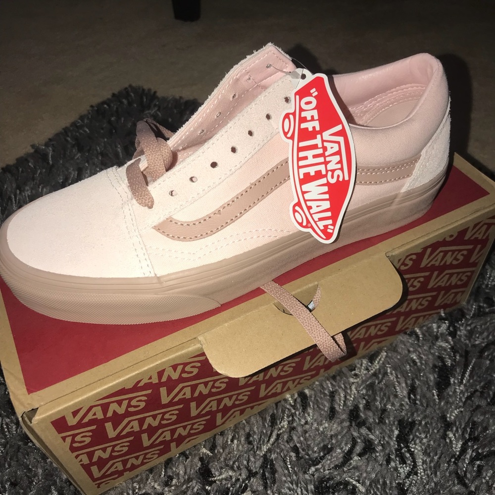Pink/nude old skool vans! Size 8.5 women